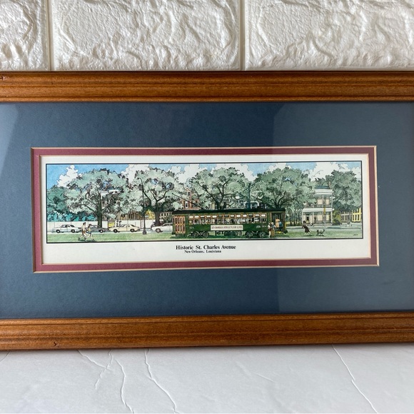 Other - Historic St. Charles Avenue Street Car Framed Print Lewis New Orleans